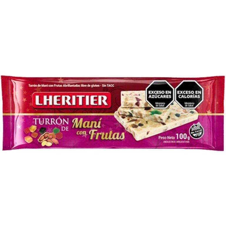 TURRÓN DE MANÍ CON FRUTAS LHERITIER