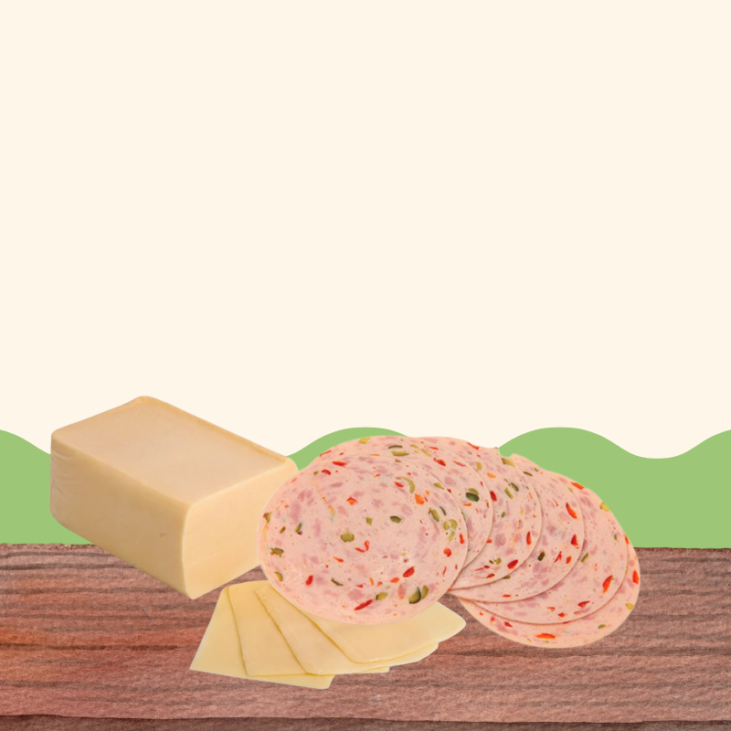 200gr queso barra + 200gr salchichon primavera